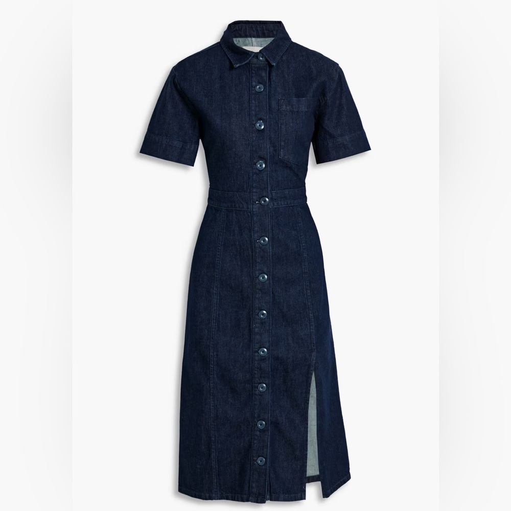 Triarchy - Tailored Shirt Dress - Denim - Dark Indigo - S